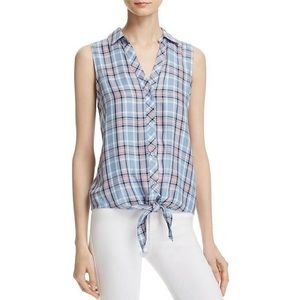 Soft Joie Plaid Sleeveless Blouse Top